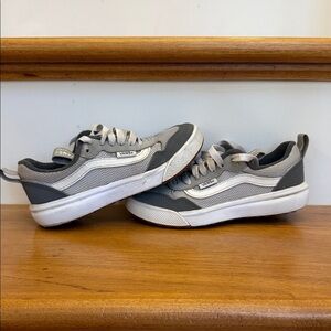 Vans Kids Gray and White Low-Top Skate Sneakers